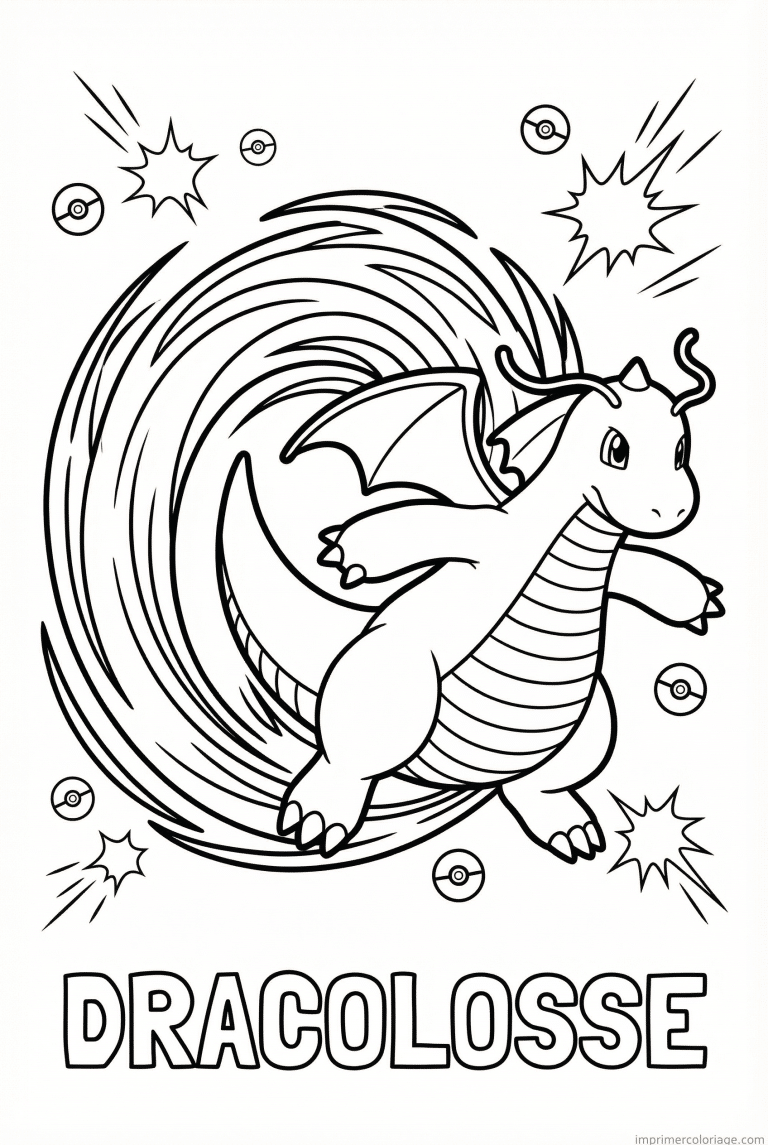 coloriage pokemon dracolosse vitesse extreme - dessin gratuit &agrave; imprimer