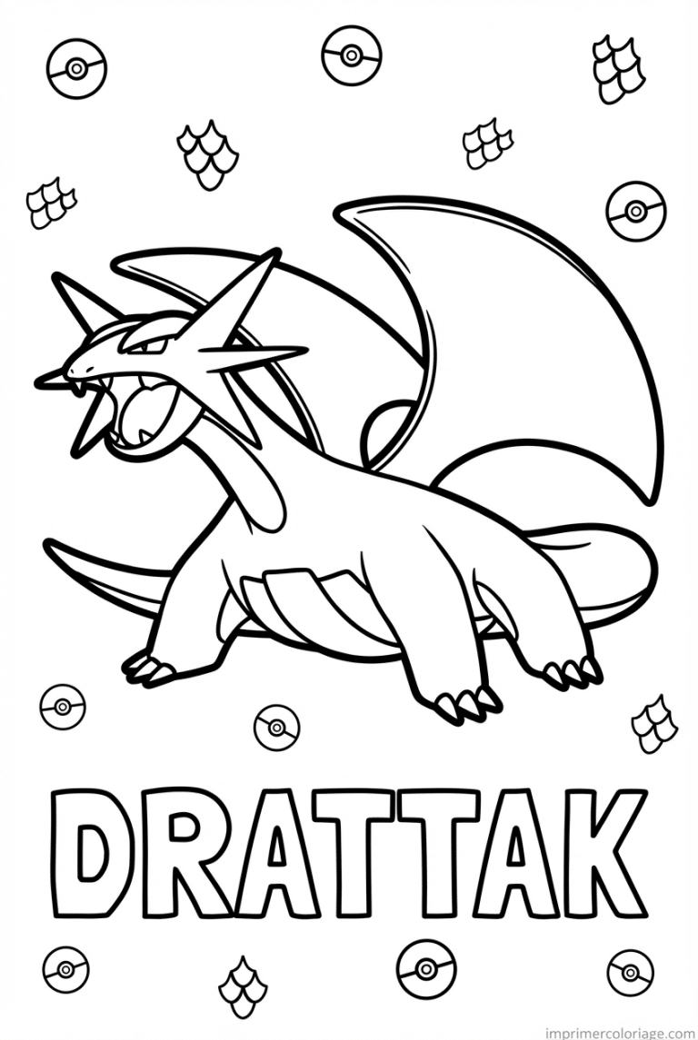 coloriage pokemon drattak dragon en vol - dessin gratuit &agrave; imprimer