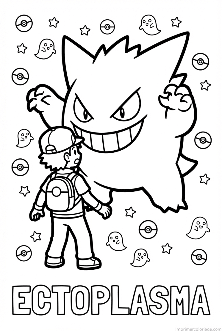 coloriage pokemon ectoplasma fait peur - dessin gratuit &agrave; imprimer
