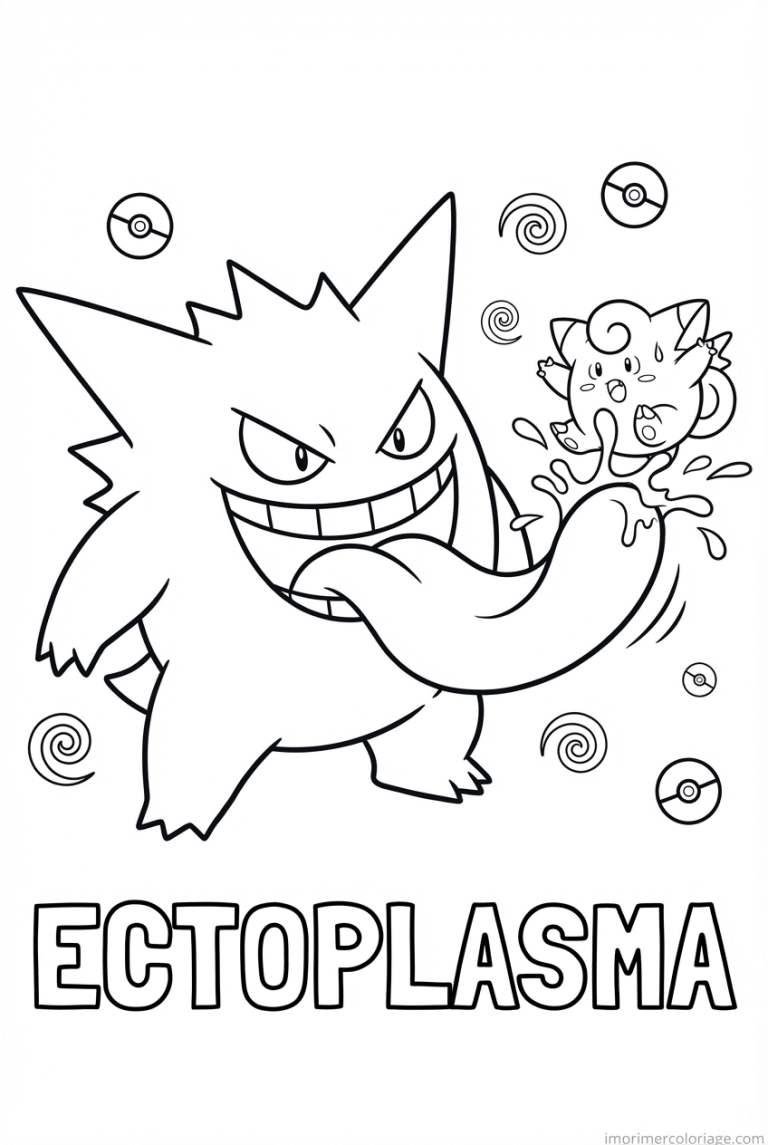 coloriage pokemon ectoplasma leche attaque - dessin gratuit &agrave; imprimer