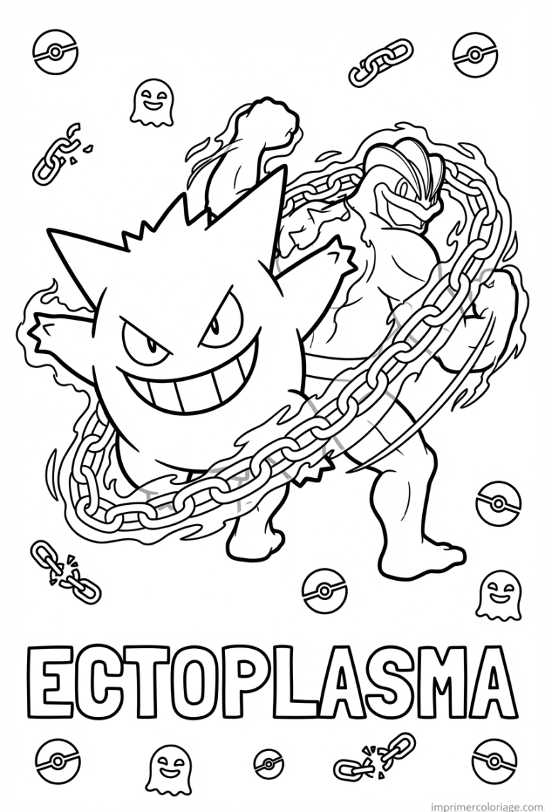 coloriage pokemon ectoplasma lien du destin - dessin gratuit &agrave; imprimer