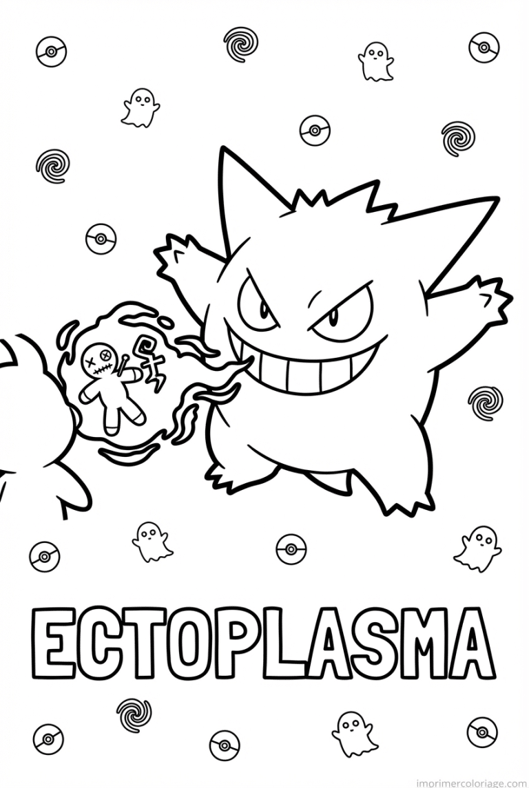 coloriage pokemon ectoplasma malediction - dessin gratuit &agrave; imprimer