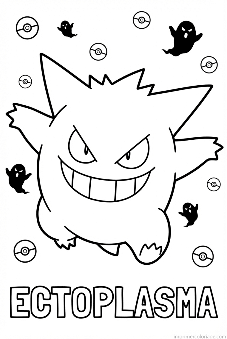 coloriage pokemon ectoplasma ombre nocturne - dessin gratuit &agrave; imprimer