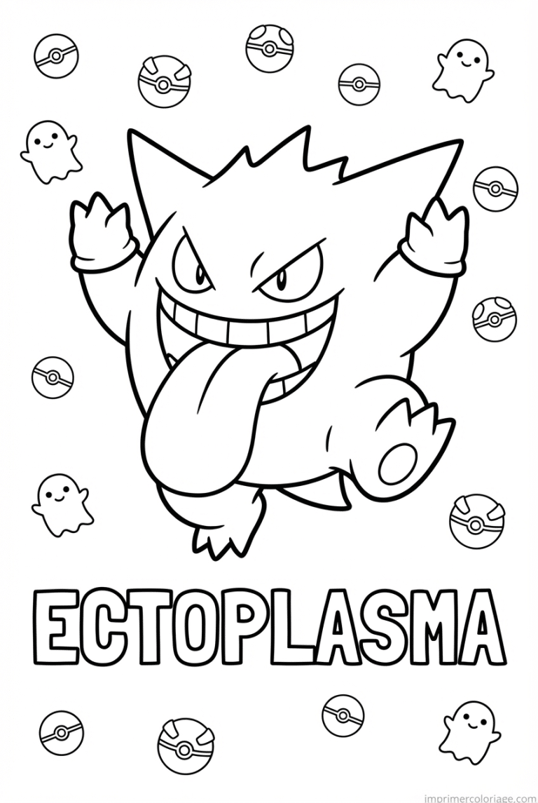 coloriage pokemon ectoplasma qui rigole - dessin gratuit &agrave; imprimer