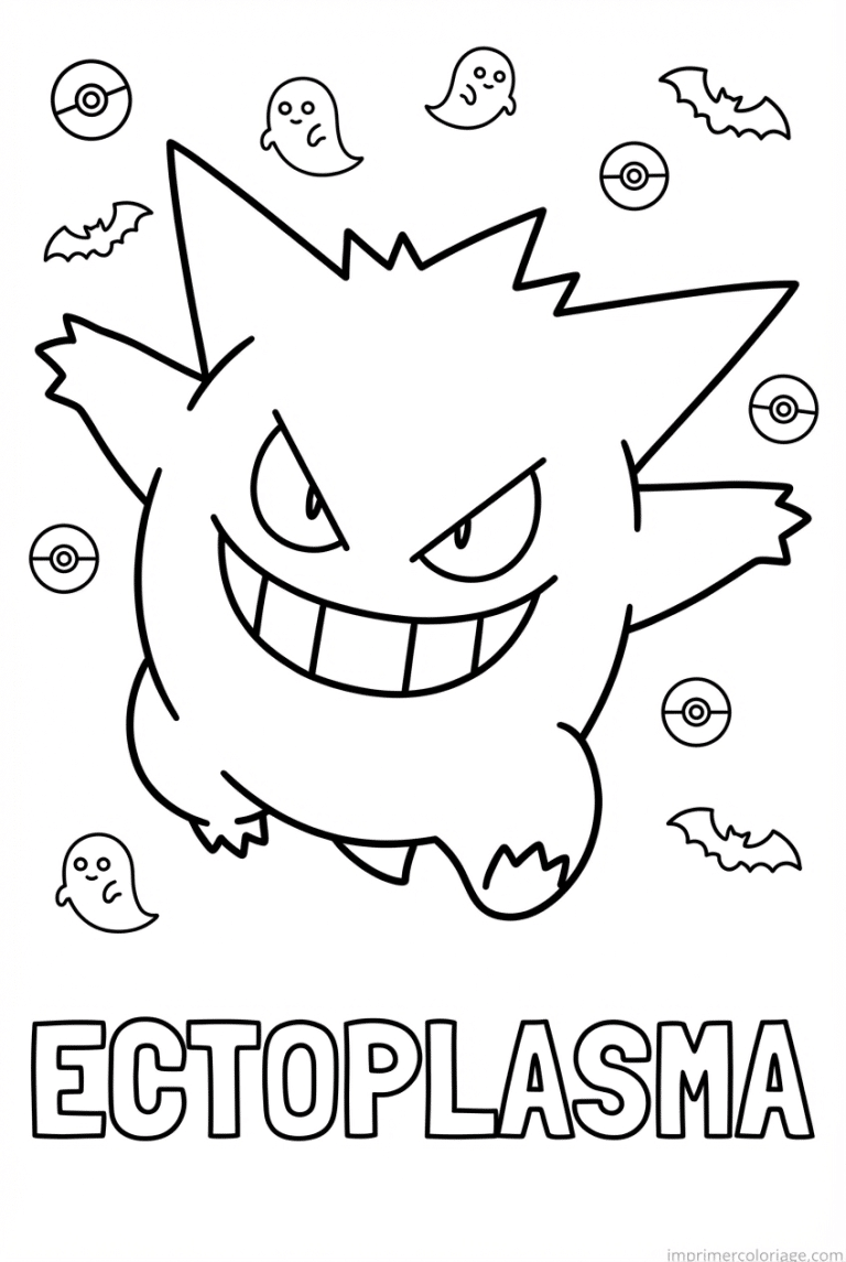 coloriage pokemon ectoplasma sourire effrayant - dessin gratuit &agrave; imprimer