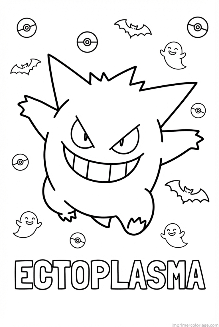 coloriage pokemon ectoplasma sourire terrifiant - dessin gratuit &agrave; imprimer