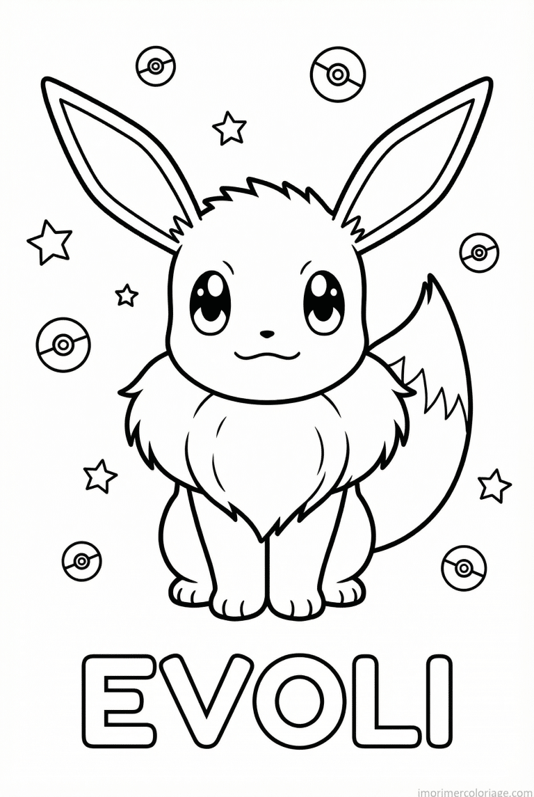 coloriage pokemon evoli assis regard innocent noir blanc - dessin gratuit &agrave; imprimer