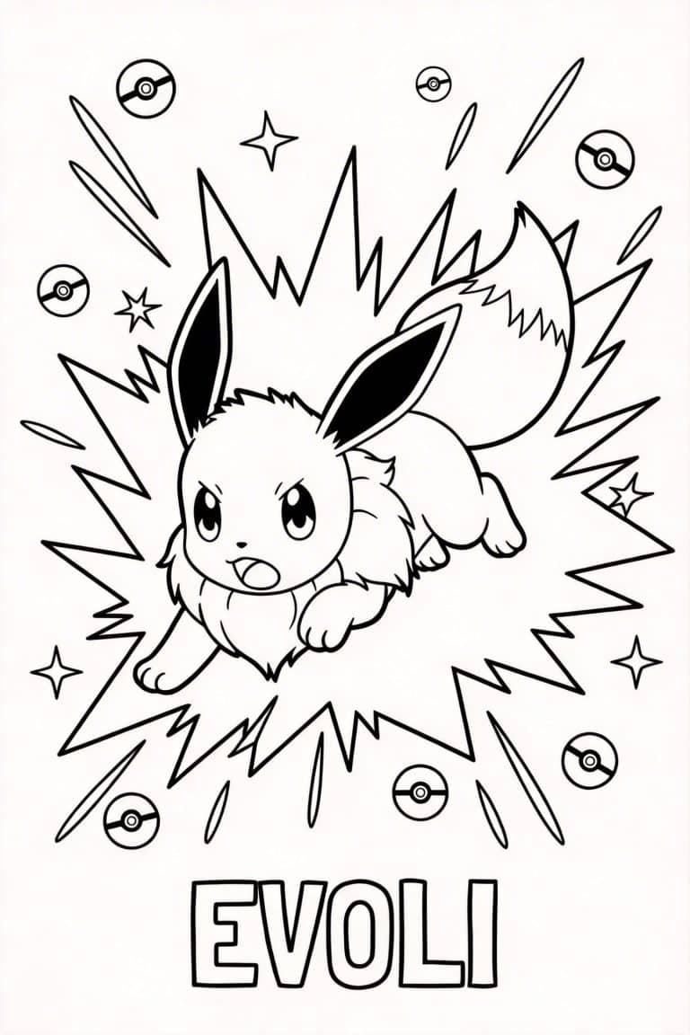 coloriage pokemon evoli dernier recours noir blanc - dessin gratuit &agrave; imprimer