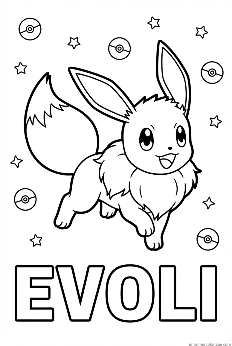 coloriage pokemon evoli qui court - dessin gratuit &agrave; imprimer