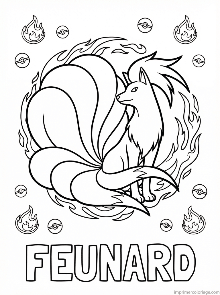 coloriage pokemon feunard tourbillon queues - dessin gratuit &agrave; imprimer