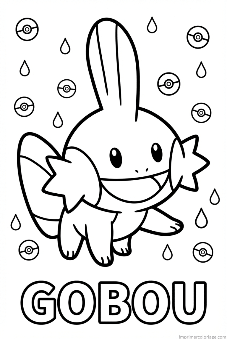 coloriage pokemon gobou nageoire tete - dessin gratuit &agrave; imprimer