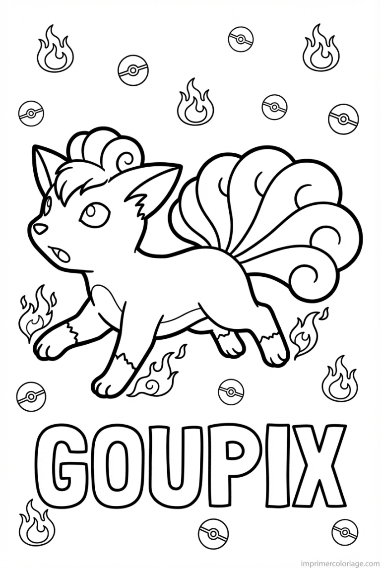 coloriage pokemon goupix qui court - dessin gratuit &agrave; imprimer