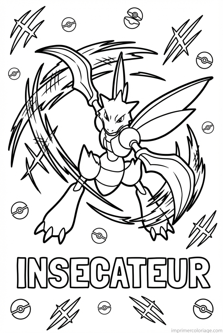 coloriage pokemon insecateur tranche air - dessin gratuit &agrave; imprimer