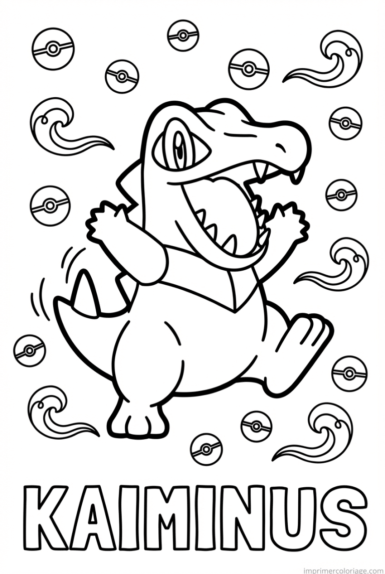 coloriage pokemon kaiminus sourire dents - dessin gratuit &agrave; imprimer
