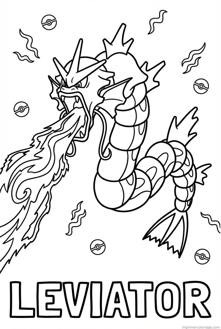 coloriage pokemon leviator hyper rayon - dessin gratuit &agrave; imprimer