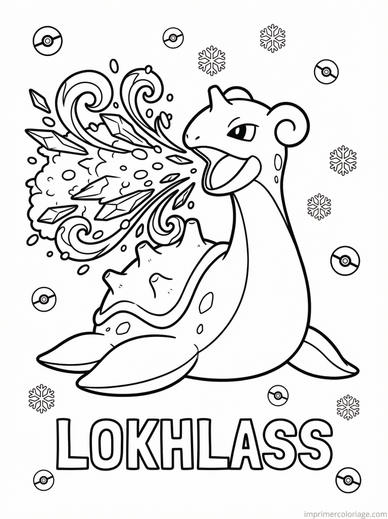 coloriage pokemon lokhlass blizzard tempete - dessin gratuit &agrave; imprimer