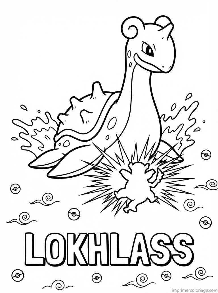 coloriage pokemon lokhlass ecrasement corps - dessin gratuit &agrave; imprimer