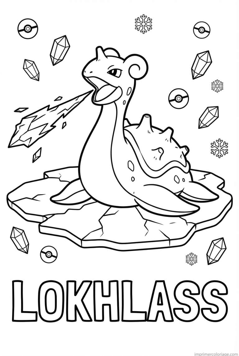 coloriage pokemon lokhlass laser glace - dessin gratuit &agrave; imprimer