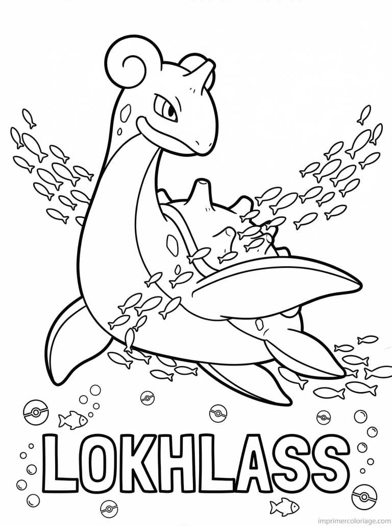 coloriage pokemon lokhlass nage profondeurs - dessin gratuit &agrave; imprimer