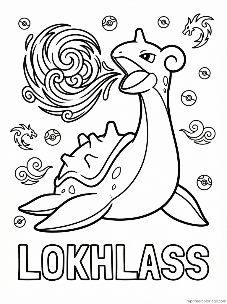 coloriage pokemon lokhlass pulse draconique - dessin gratuit &agrave; imprimer