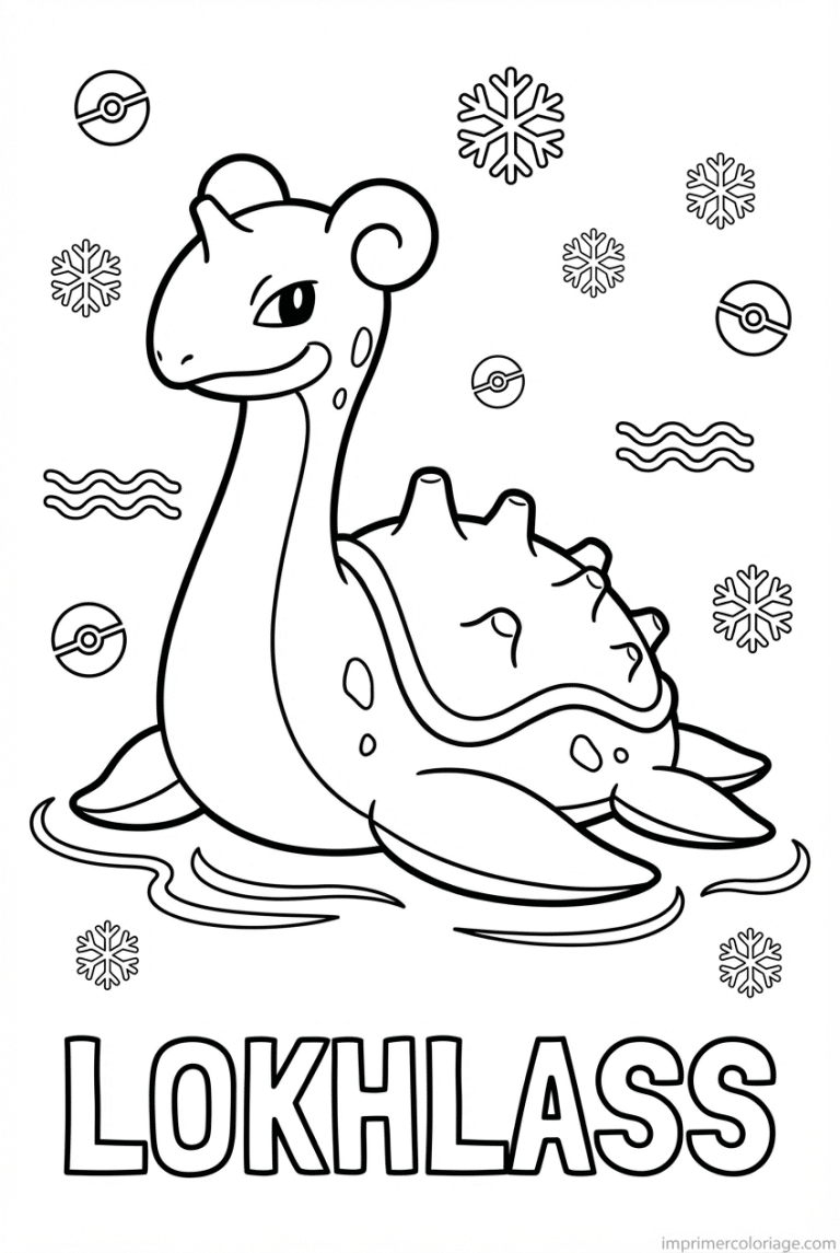 coloriage pokemon lokhlass sur leau - dessin gratuit &agrave; imprimer