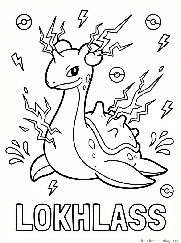 coloriage pokemon lokhlass tonnerre surprise - dessin gratuit &agrave; imprimer