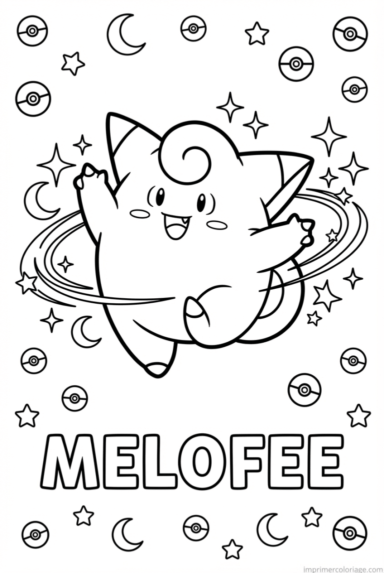 coloriage pokemon melofee danse lunaire - dessin gratuit &agrave; imprimer