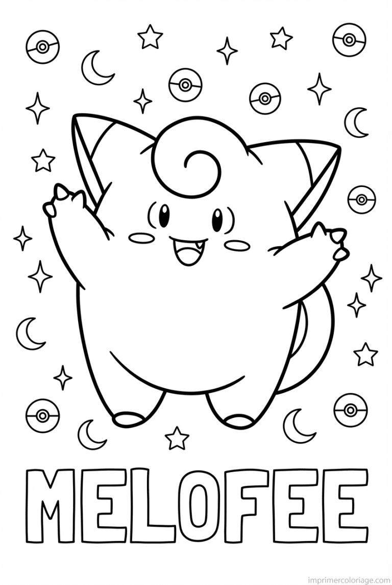 coloriage pokemon melofee qui salue - dessin gratuit &agrave; imprimer