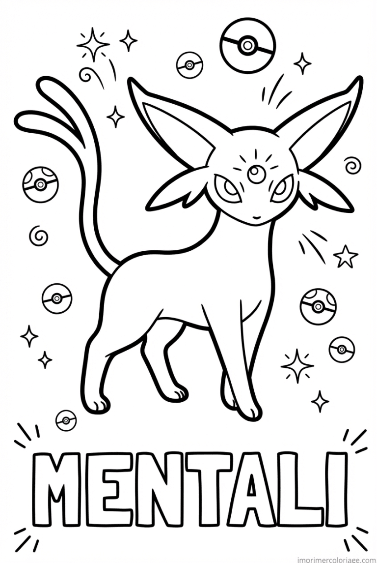 coloriage pokemon mentali gemme frontale - dessin gratuit &agrave; imprimer