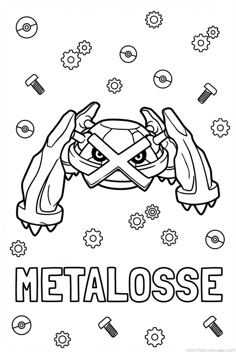 coloriage pokemon metalosse corps metallique - dessin gratuit &agrave; imprimer