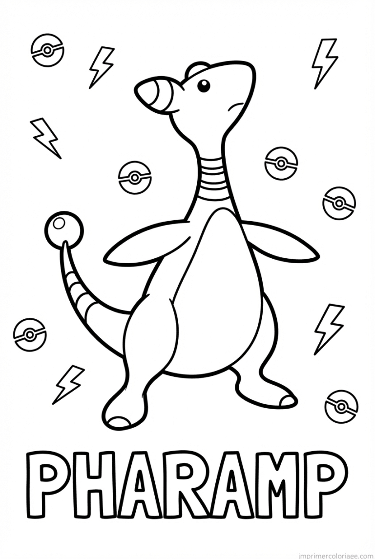 coloriage pokemon pharamp orbe lumineux - dessin gratuit &agrave; imprimer