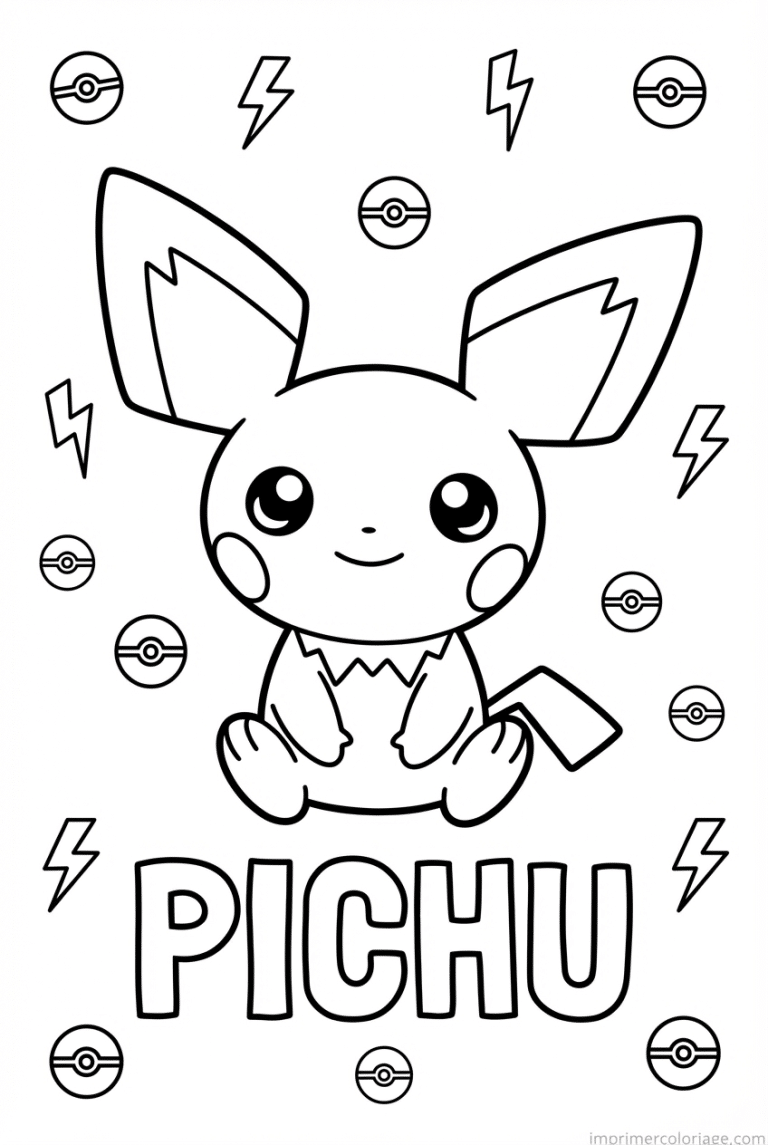 coloriage pokemon pichu bebe mignon - dessin gratuit &agrave; imprimer