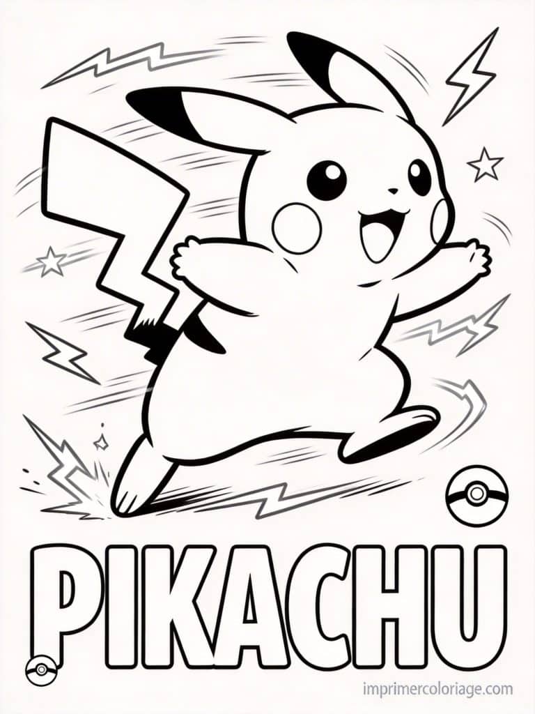 coloriage pokemon pikachu agilite vitesse 1 - dessin gratuit &agrave; imprimer