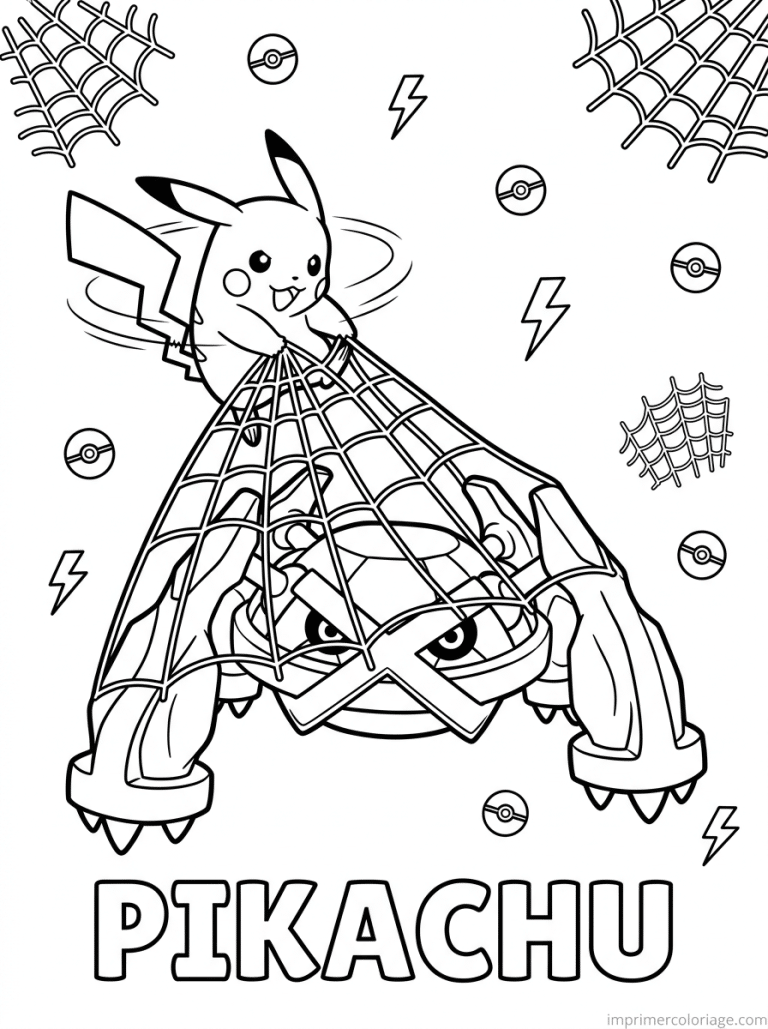 coloriage pokemon pikachu combat metalosse - dessin gratuit &agrave; imprimer