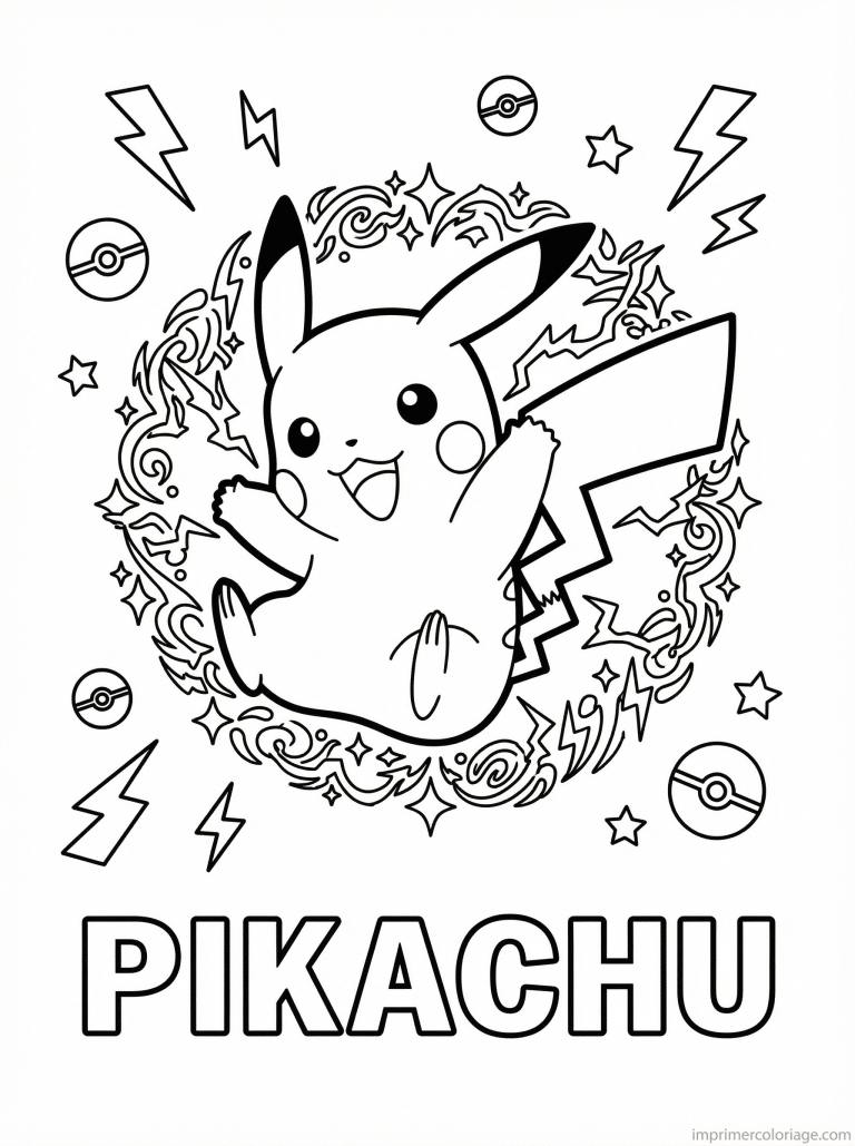 coloriage pokemon pikachu concours beaute 1 - dessin gratuit &agrave; imprimer
