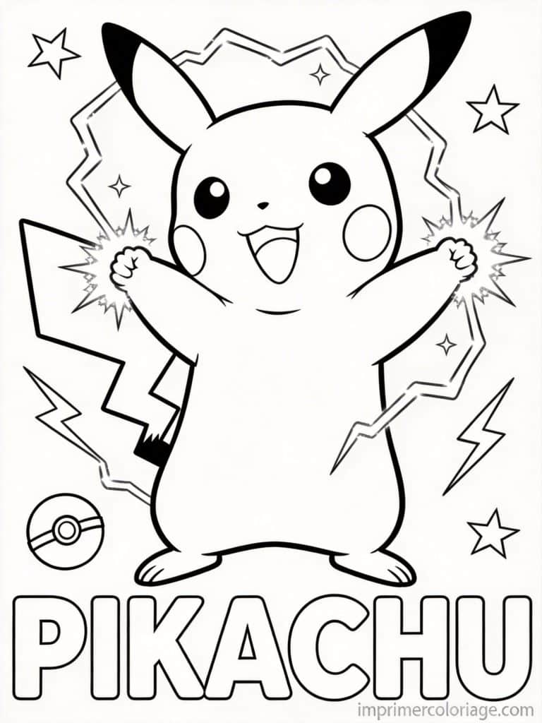 coloriage pokemon pikachu concours beaute - dessin gratuit &agrave; imprimer