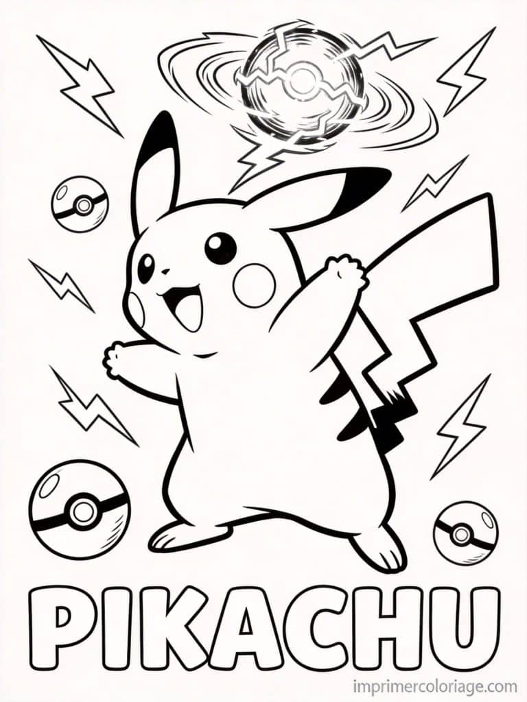 coloriage pokemon pikachu electro ball - dessin gratuit &agrave; imprimer
