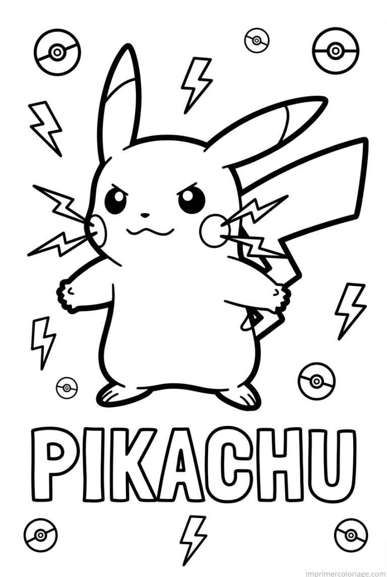 coloriage pokemon pikachu pose heroique - dessin gratuit &agrave; imprimer