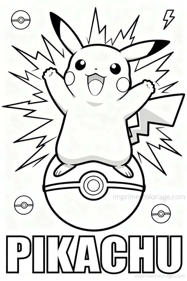 coloriage pokemon pikachu sort de pokeball - dessin gratuit &agrave; imprimer