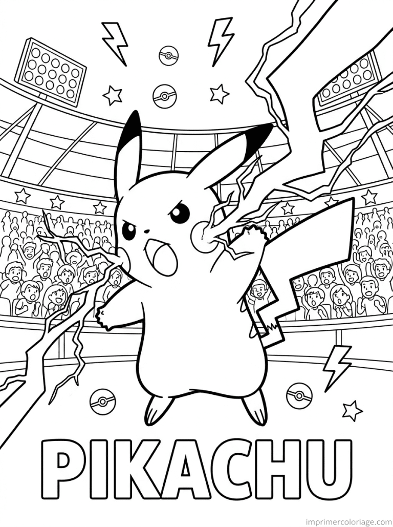 coloriage pokemon pikachu tonnerre final champion - dessin gratuit &agrave; imprimer