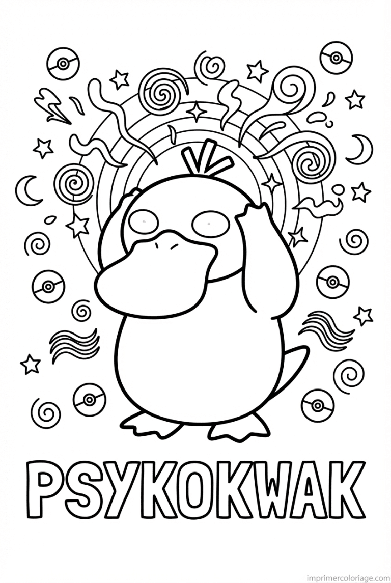 coloriage pokemon psykokwak attaque psy - dessin gratuit &agrave; imprimer