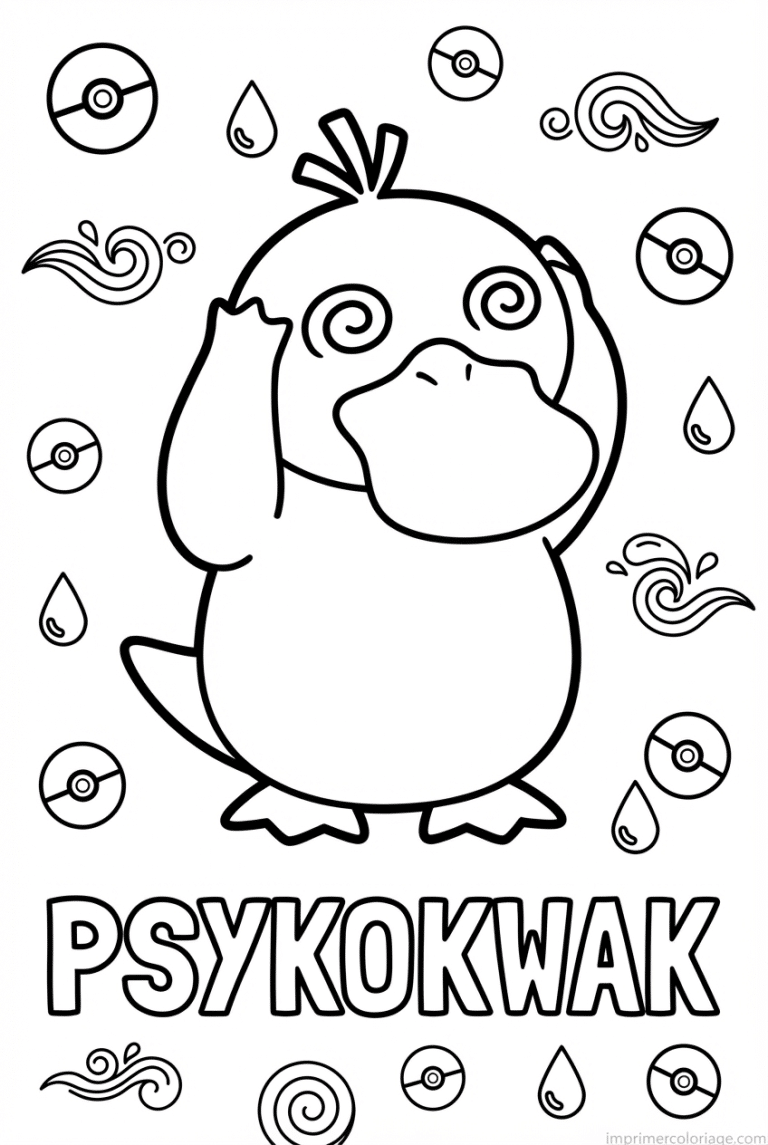 coloriage pokemon psykokwak mal de tete - dessin gratuit &agrave; imprimer