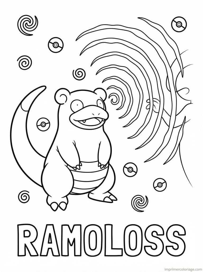 coloriage pokemon ramoloss attaque choc mental - dessin gratuit &agrave; imprimer
