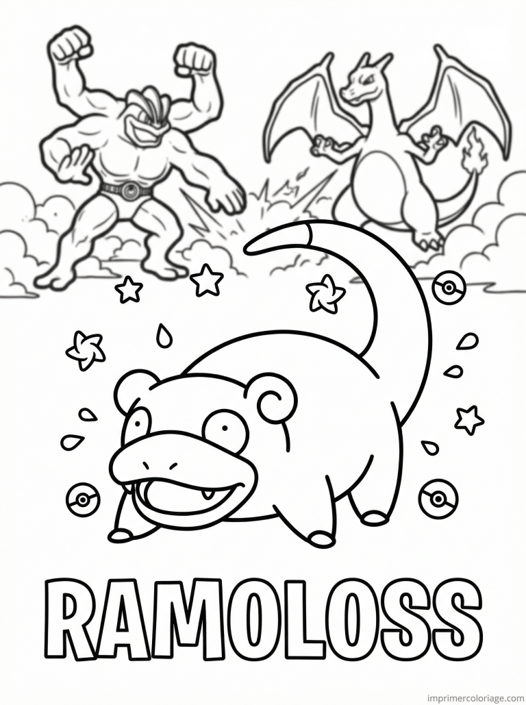 coloriage pokemon ramoloss erre combat - dessin gratuit &agrave; imprimer