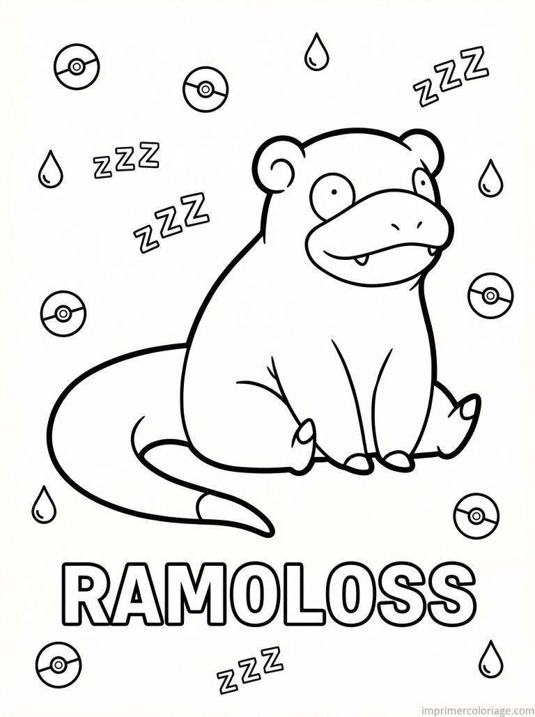coloriage pokemon ramoloss expression vide - dessin gratuit &agrave; imprimer