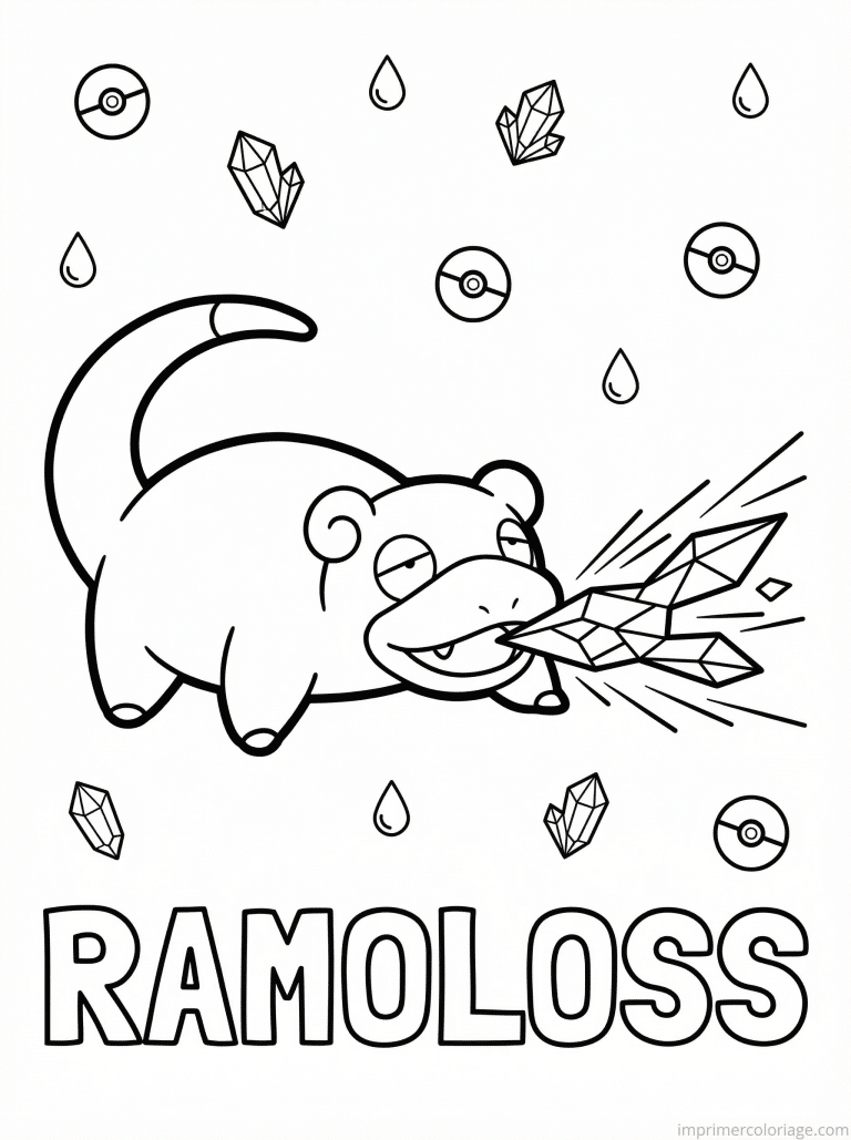 coloriage pokemon ramoloss laser glace - dessin gratuit &agrave; imprimer