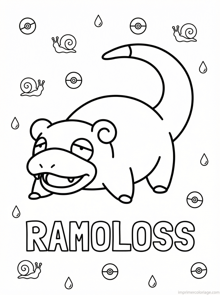 coloriage pokemon ramoloss marche lentement - dessin gratuit &agrave; imprimer
