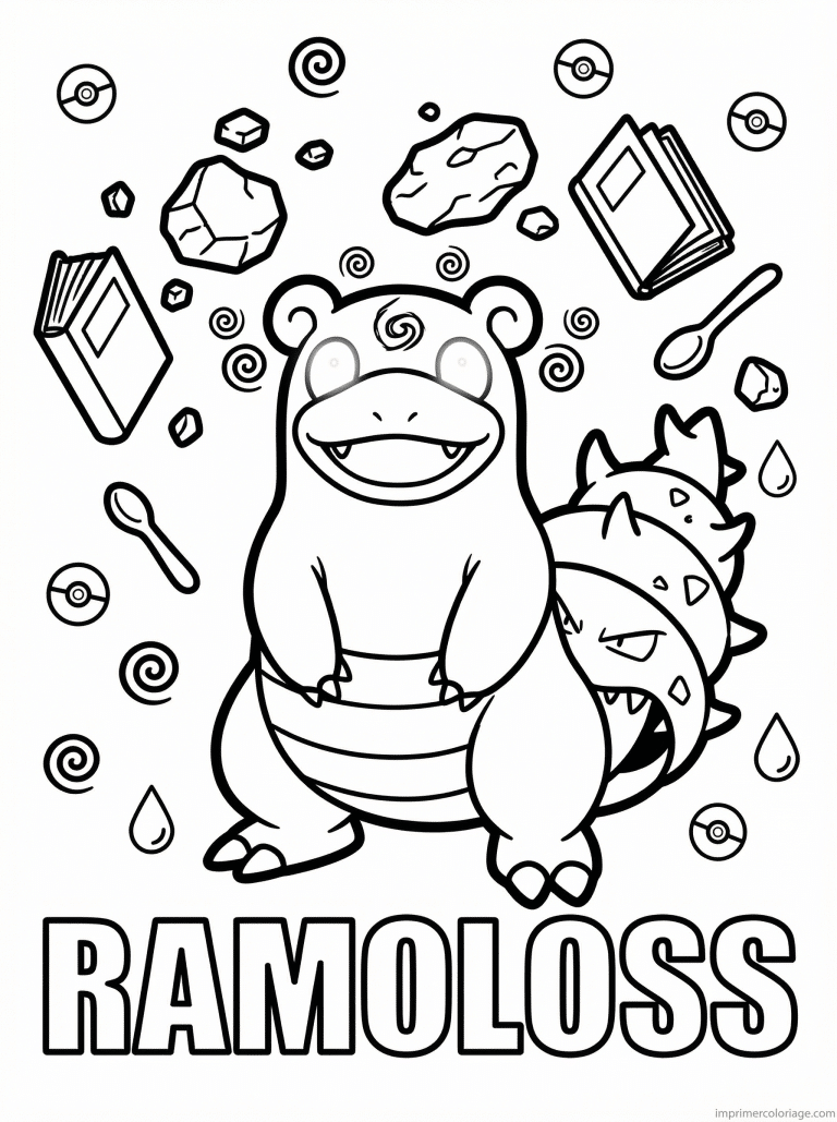coloriage pokemon ramoloss pouvoir psyko - dessin gratuit &agrave; imprimer