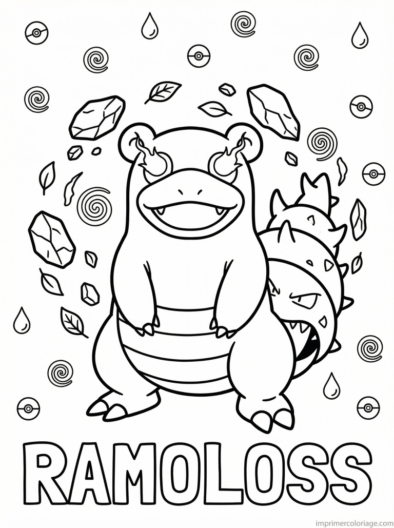 coloriage pokemon ramoloss pouvoir psyko v2 - dessin gratuit &agrave; imprimer