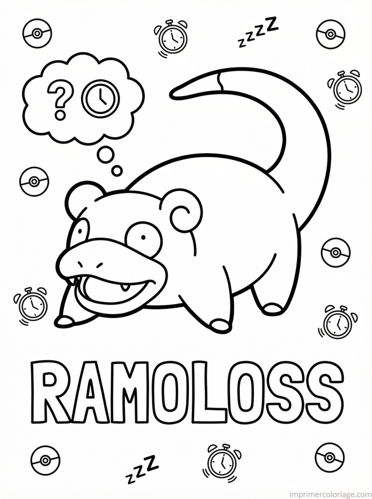 coloriage pokemon ramoloss reaction lente - dessin gratuit &agrave; imprimer